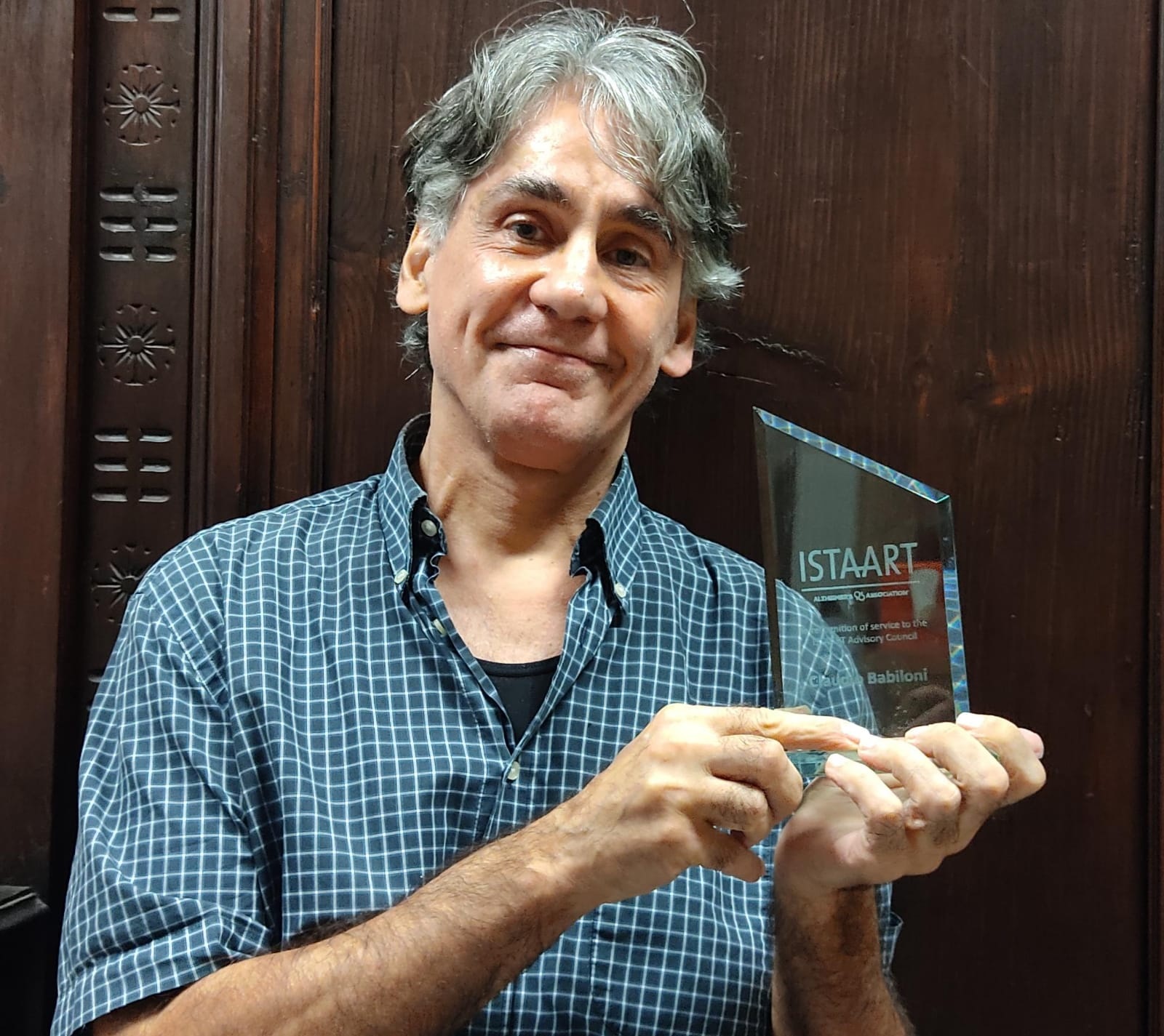 Prof. Claudio Babiloni (Sapienza University of Rome) received the ISTAART award for his service to the ISTAART Advisory Council (July 2024 – August 2024) in September 2024 (World Alzheimer’s Month).