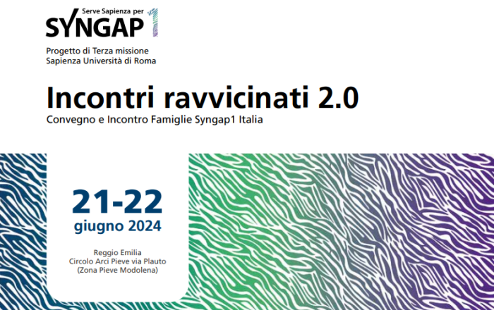 Incontri Ravvicinati 2.0: Serve Sapienza per Syngap1 - 21 e 22 Giugno 2024  Reggio Emilia