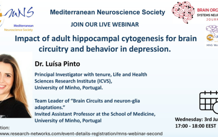 Webinar:  Impact of adult hippocampal cytogenesis for brain circuitry and behavior in depression - 3 Luglio 2024
