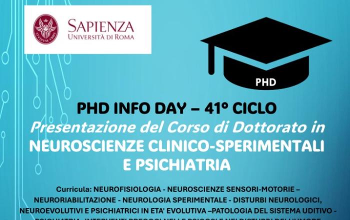 PhD Info Day – 41° Ciclo - Presentazione del Corso di Dottorato in Neuroscienze Clinico-Sperimentali e Psichiatria