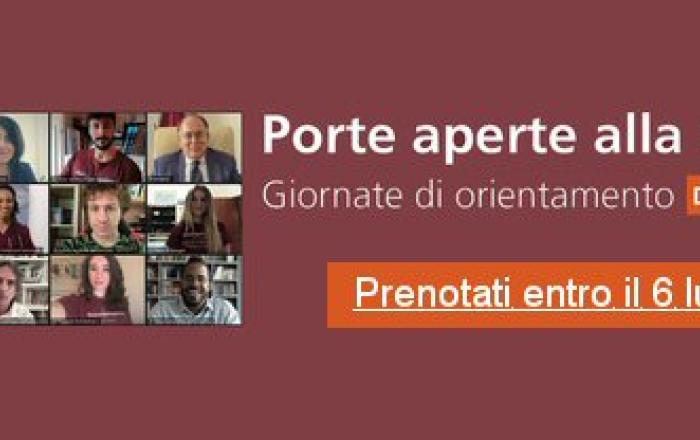 Locandina evento "Porte aperte alla Sapienza" XXIV edizione 14-15-16 luglio 2020 on line